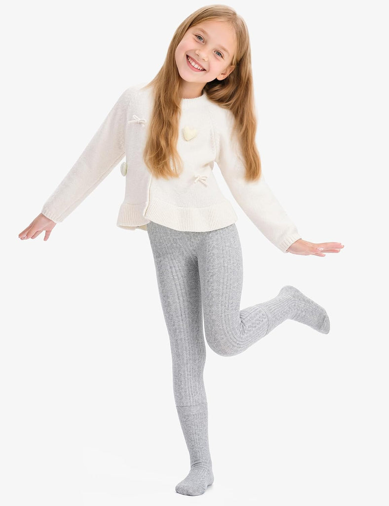 4 Pairs Girls Leggings Pants Sock Set Footless Knits Tights Stockings