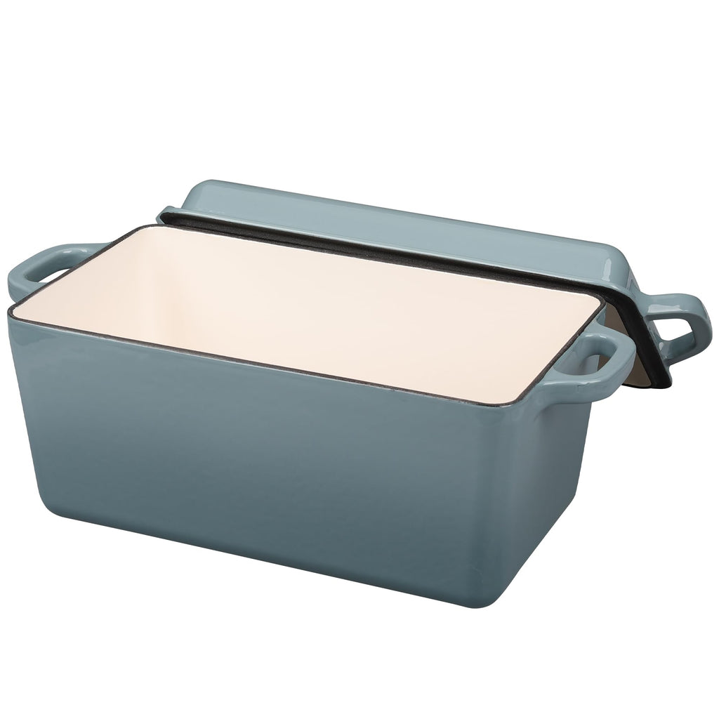 Enameled Cast Iron Dutch Oven, Oblong Bread Oven for Sourdough Bread Baking, Baking Pan, Dual Handles, Oven Safe, 4