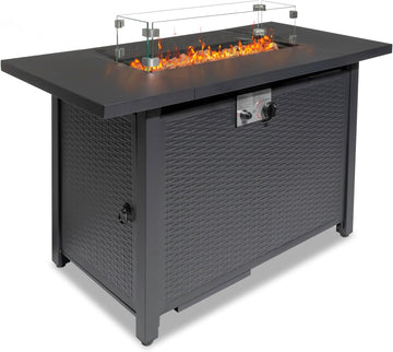 Propane Fire Pit Table, 50,000 BTU Gas Fire Pit, Patio Outdoor Fire Table, 43 Inch Rectangle Gas Firepits for