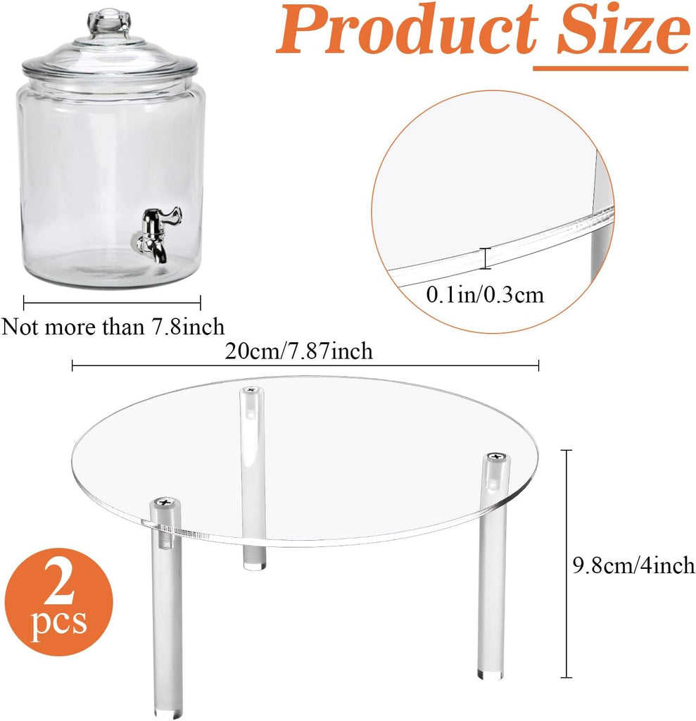 Acrylic Water Dispenser Stand, Fit Max 7.87" Dia of Glass Drink Dispenser - Set of 2