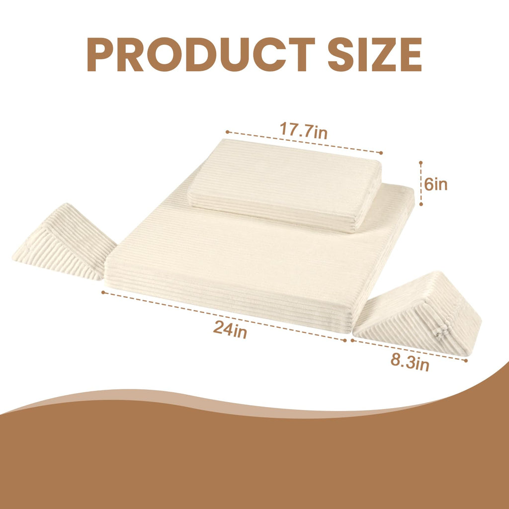 Meditation Cushion, Meditation Mat with Knee Support, Beige