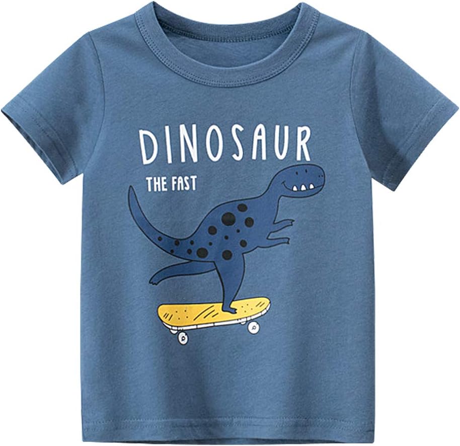 Boys' Pack Excavator Short Sleeve Crewneck T-Shirts Top Tee Toddler Boys' Value Pack Cotton T-Shirt