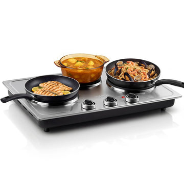 Electric Hot Plate for Cooking, 1800W Triple Burner Portable Electric Stove with Independent Temperature