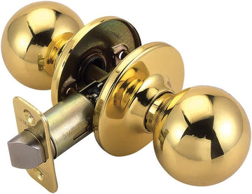 Ball Passage Door Knob, Polished Brass