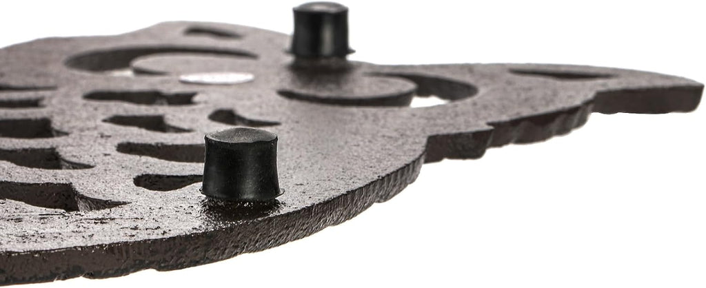 Cast Iron Owl Trivets, Heavy Duty Cast Iron Trivet with Rubber Pegs, Decorative Trivet Counter or Dining Table - Set of 2