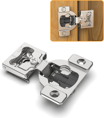 30 Pack 1/4" Small Overlay 4D Concealed Hinges for Face Frame Door, Soft Close On/Off Switch, Self Closing, 105° Open