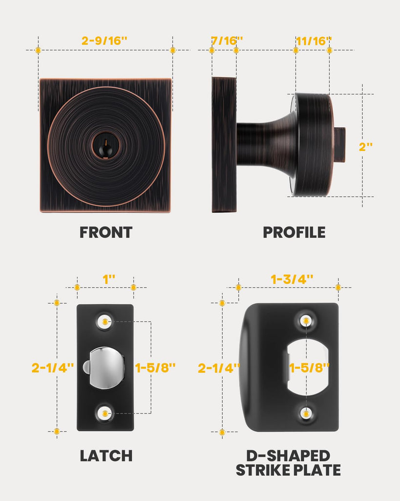 Oil Rubbed Bronze Entry Door Knob with Lock and Key 1 Pack