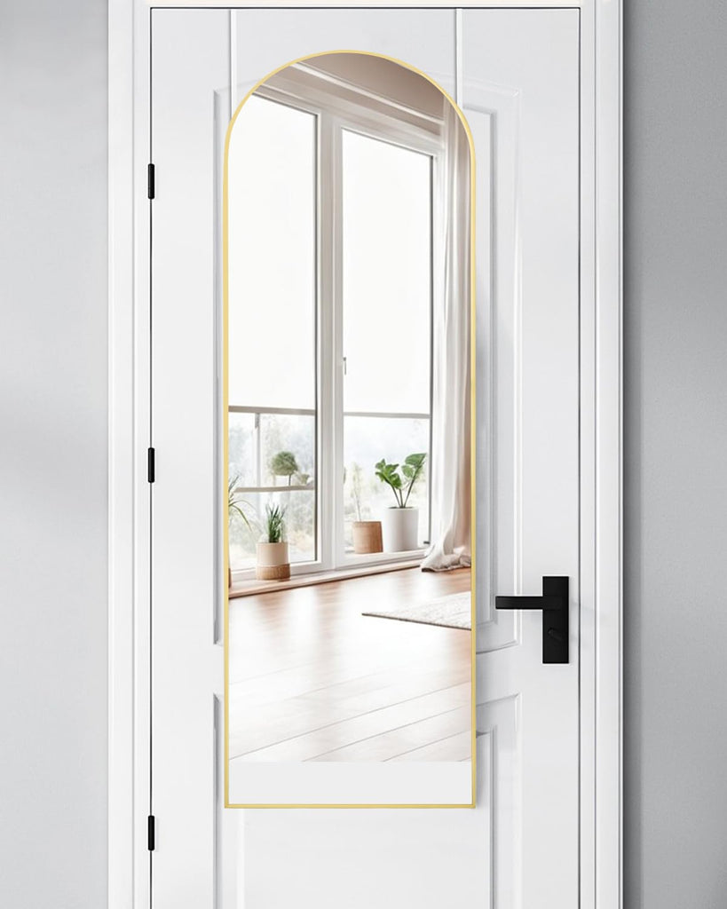Full Length Over The Door Mirror, 48"x14" Bathroom Gold Mirror, Long Mirror Living Room