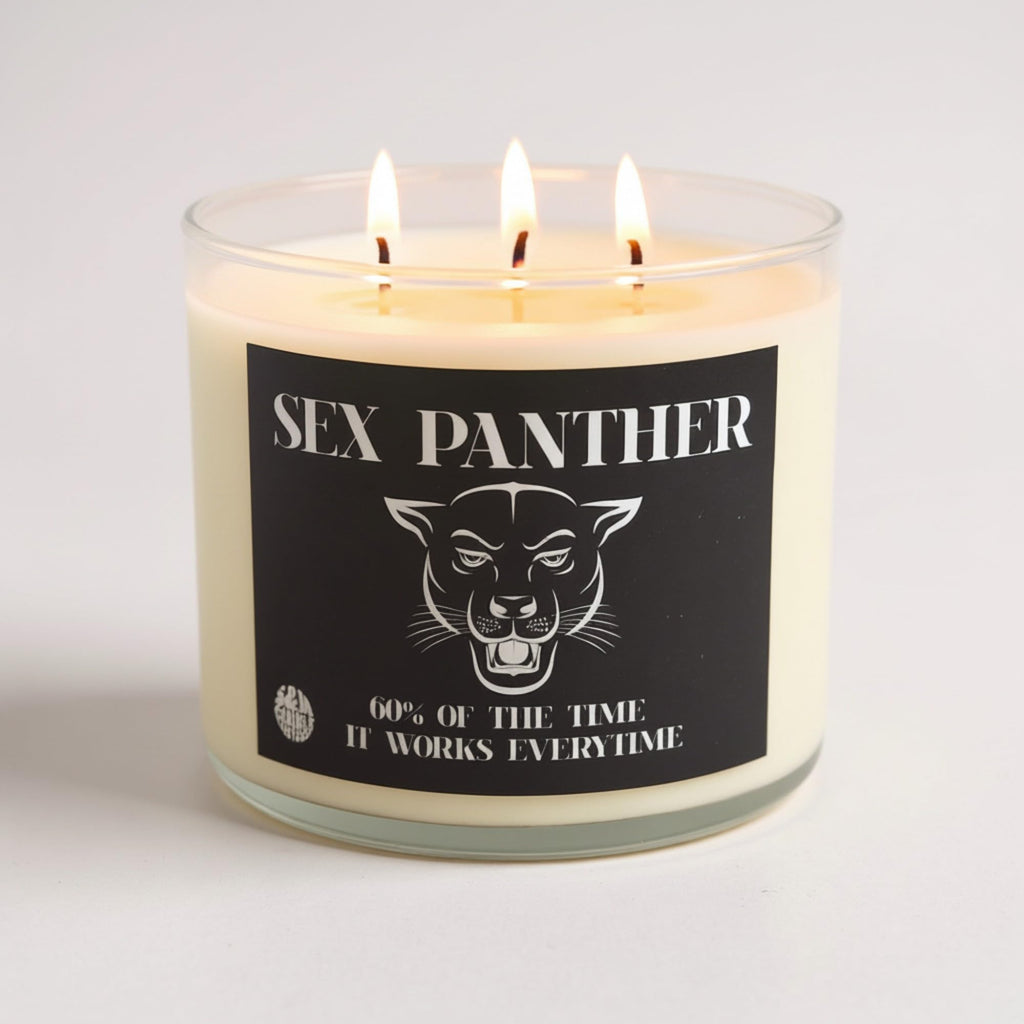 Sex Panther Candle - Anchorman ~ Large 3 Wick Candle ~ 80 Hour Burn Time ~ Aromatherapy Soy Candles ~ Made in USA