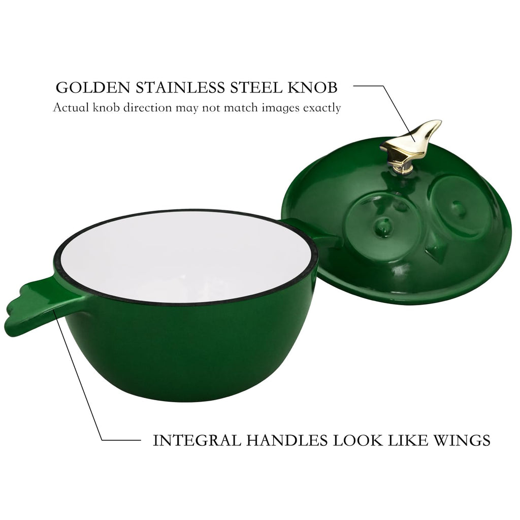 16 OZ Mini Dutch Oven, 0.5 Qt Enameled Cast Iron Cocotte with Lid