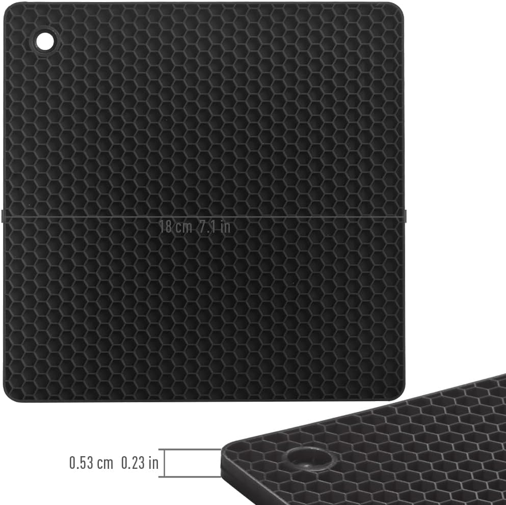 Silicone Square Trivets Mat, 6 Packs Multipurpose Non Slip Heat Resistant Pot Holder-Assorted Color - Set of 6