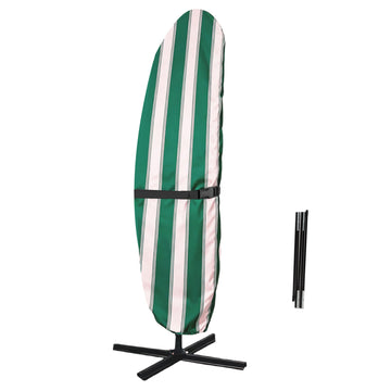 Patio, Waterproof Outdoor, PU-Coated Polyester Parasol with Zipper, Adjustable Strap and a Support Pole, UPF 50+