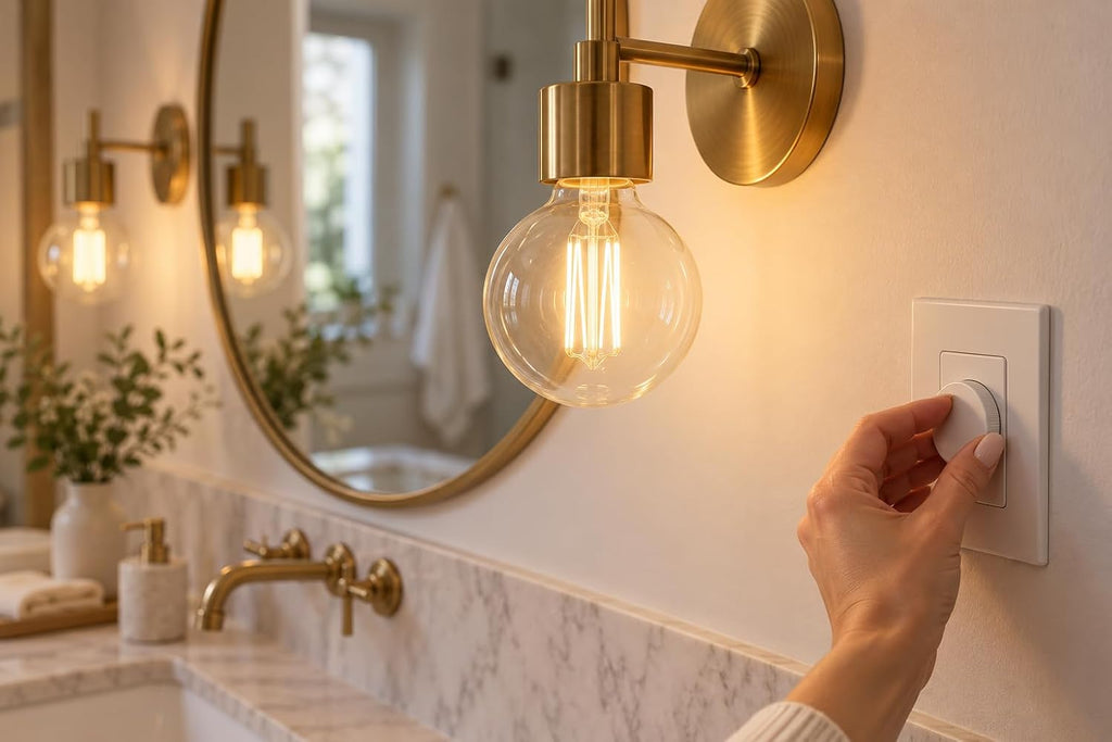 92 CRI G25 Globe Light Bulbs Clear Glass Filament 60W Replacement 5.5W Dimmable 2700K LED Bulb, Low Wattage Regular