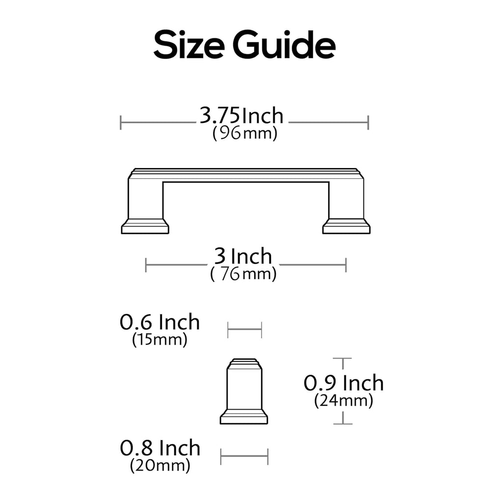 3" Brushed Gold Cabinet Pulls and Handles 15 Pack, AL3071MGP
