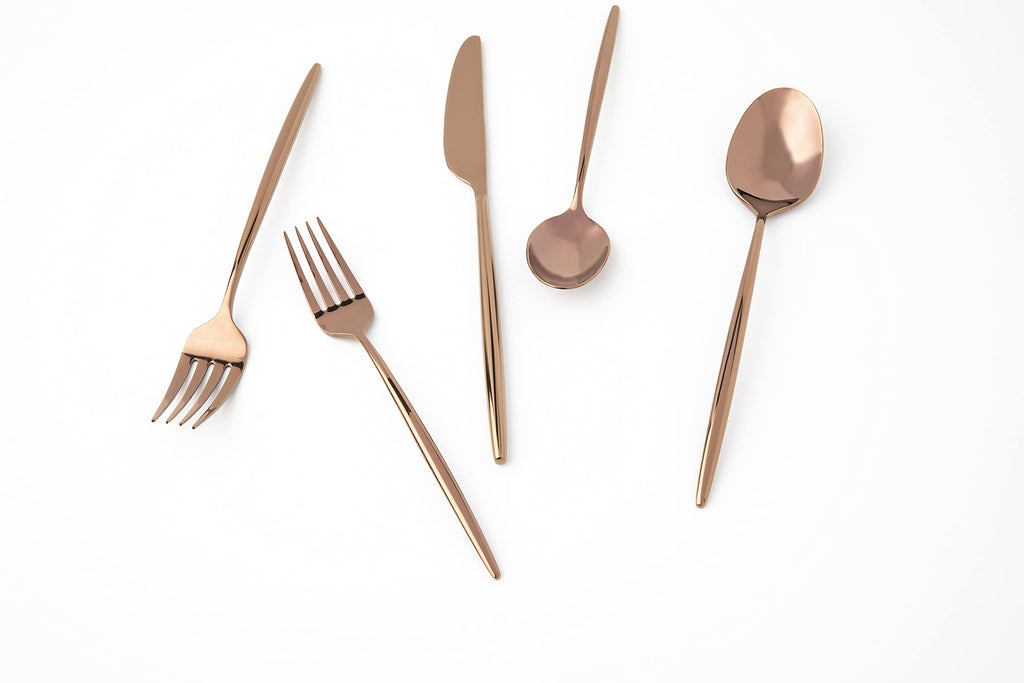 Gaze Copper Mirror 20 Piece Flatware Set, Service for 4