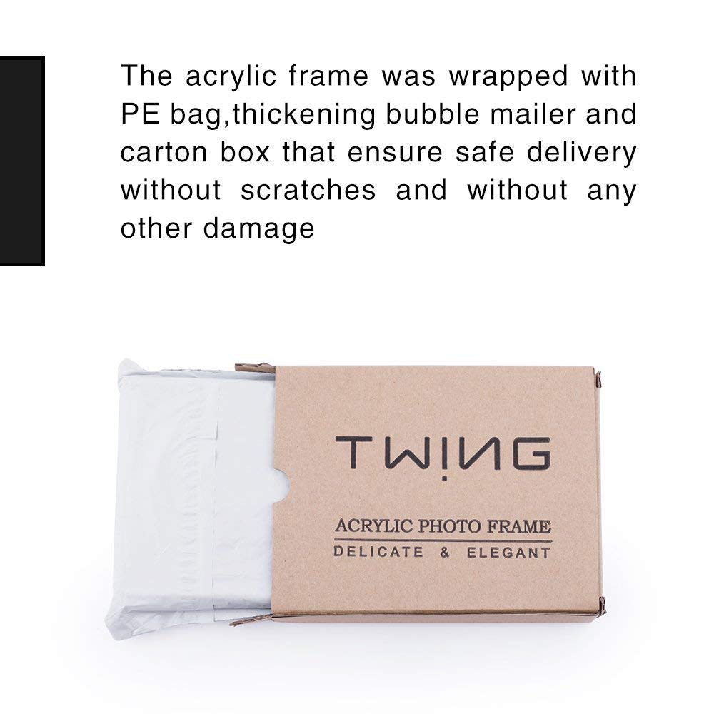 4x6 Acrylic Frame 5 Pack, 24MM Thicker Frameless Clear Picture Frames