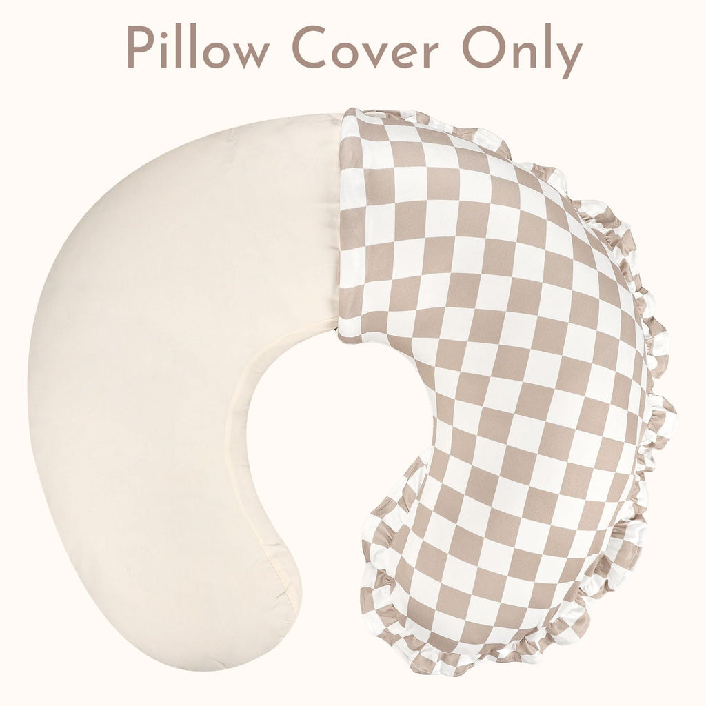 Nursing Pillow Cover, Removable Ruffled Pillowcase for Breastfeeding Pillows, Ultra Soft Comfortable Slipcover for