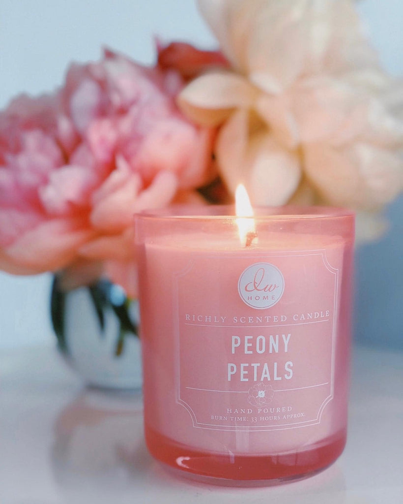 Peony Petals Scented Candle, 15 oz, Large Double Wick Candle Jar, Up to 56H Burn Time, Luxury Scented Candle for