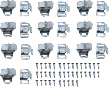 Cabinet Door Roller Catch 10Set 38mm/1.49inch Length Cabinet Furniture Closet Door Catch Latch with Screws, Silver