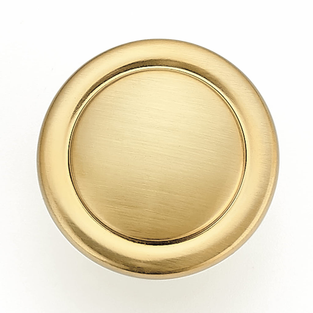 Brushed Brass Solid Knobs Gold Kitchen Cabinet Pull,15 Pack,Round-1