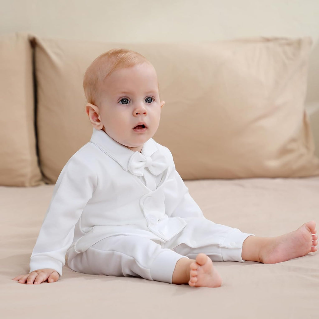 Baby Boy Baptism Outfit Christening Formal Romper