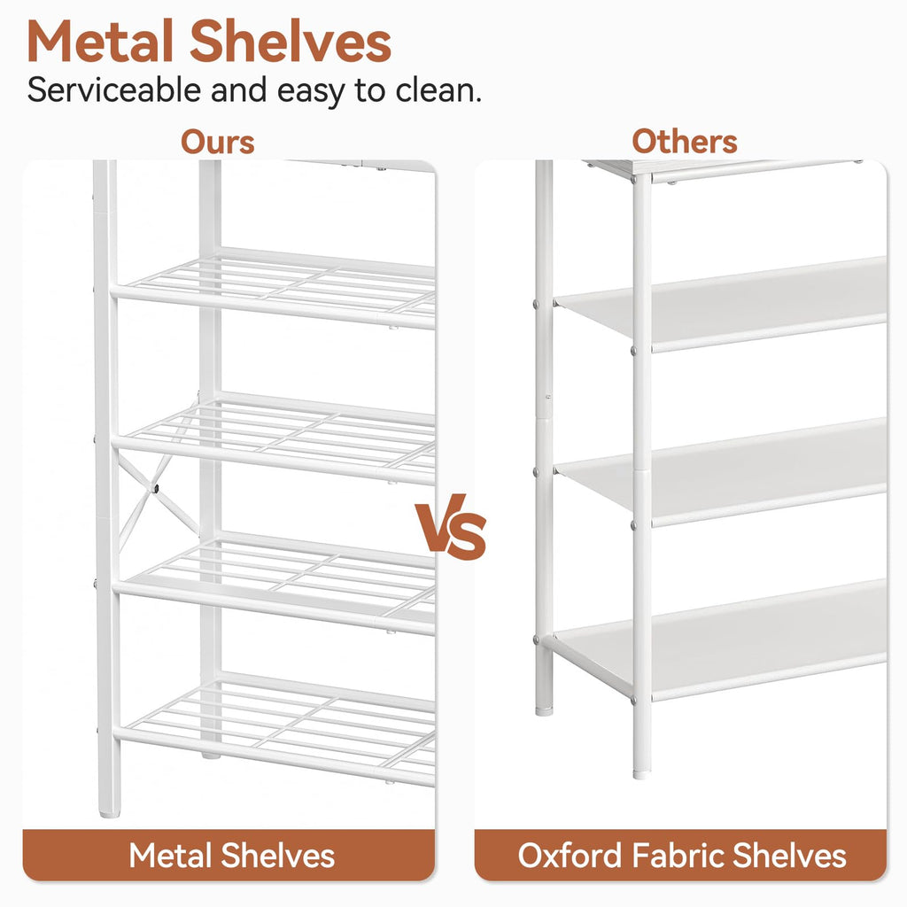 5 Tier Shoe Rack with 2 Drawers, 16-20 Pairs Greige