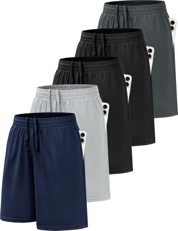 Boys Basketball Athletic Shorts with Pockets