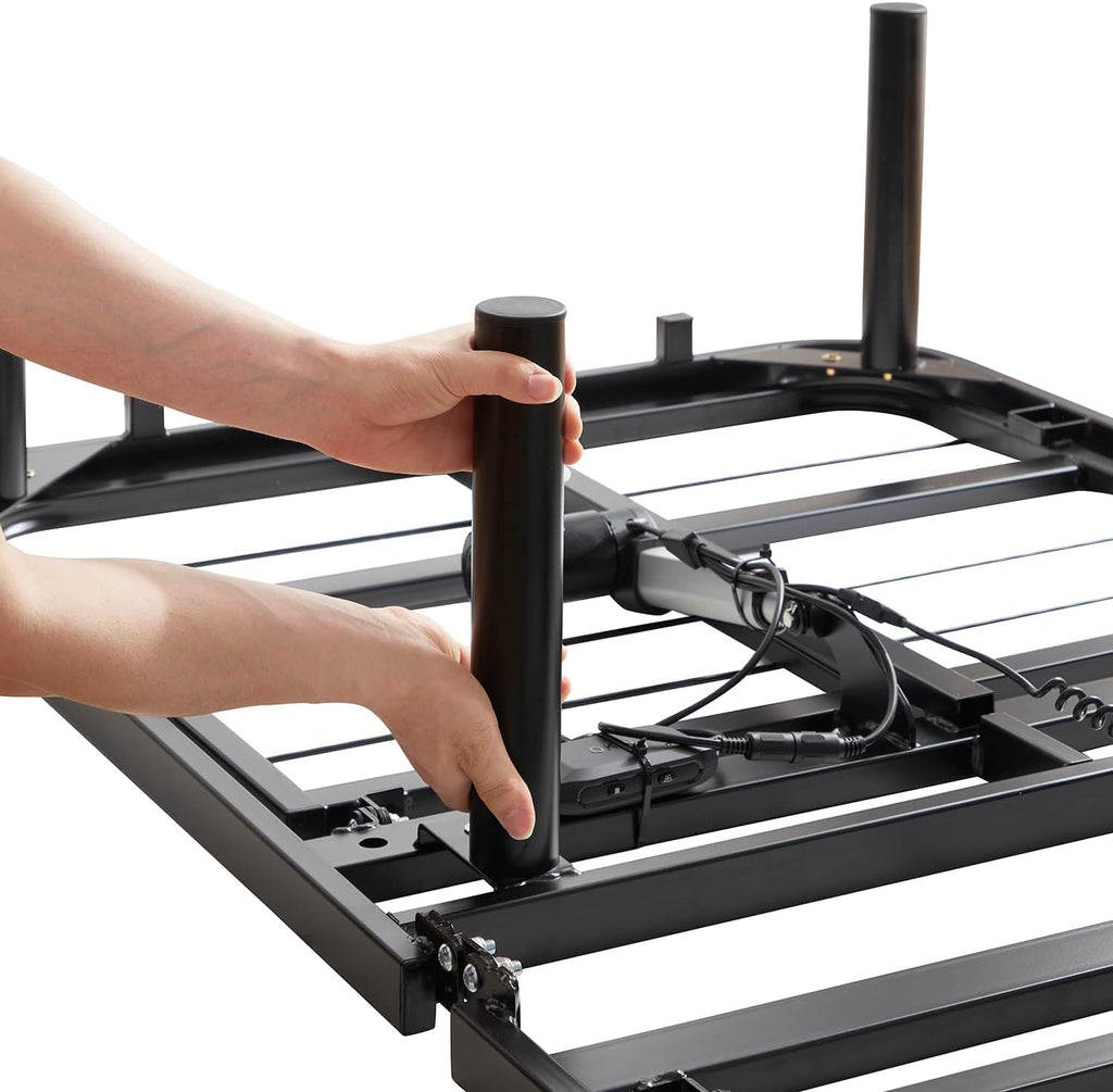 Basic Adjustable Bed Base, Queen Bed Frame, Motorized Head and Foot Incline, Adjustable Bed Frame, Wireless Remote