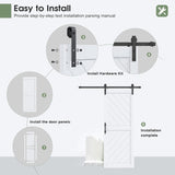 32in x 84in Sliding Barn Door with 5.5FT Barn Door Hardware kit & Handle Included, Solid MDF Wood Sl