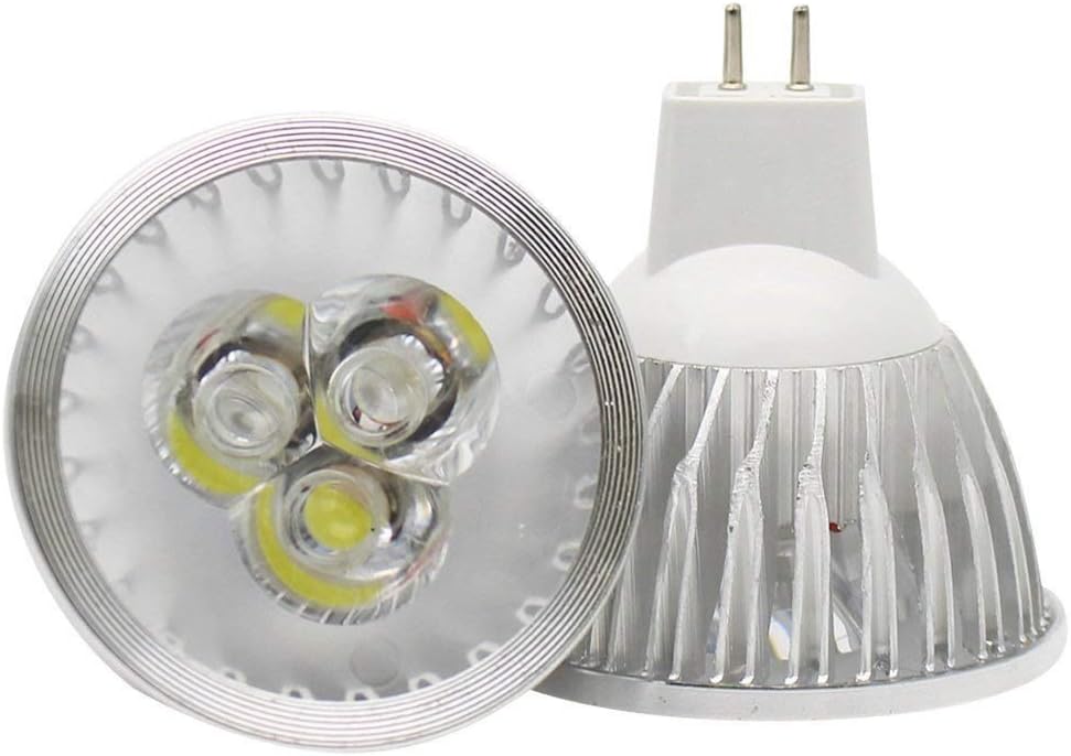 MR16 LED Bulbs 3W Cool White GU5.3 12V Spotlight for Landscape Recessed Track Lighting, 20W Halogen Equivalent, Pack