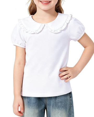 Toddler Peter Pan Collar T-Shirt Girl Cotton Blouse