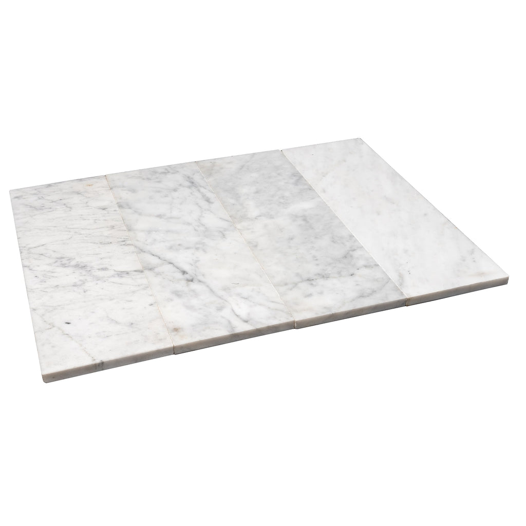 Subway Carrara Marble Tile Gray and White 4x12 Honed 5 sq ft/case 15-Pack