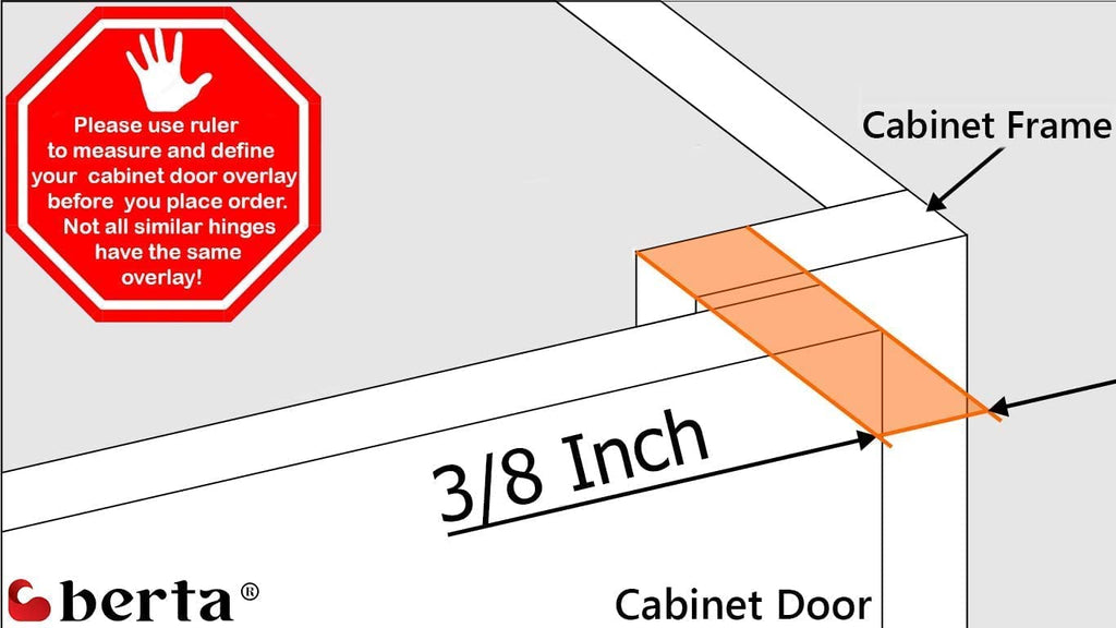 2-Pack 3/8" Overlay 105° Soft Close Face Frame Cabinet Hinges