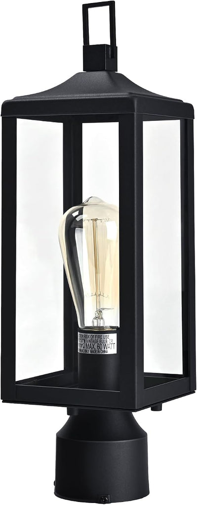 17 Inch Outdoor Lamp Post Light Fixture, Exterior Pillar Lights Post Sconce for Residential Sidewalk Pier Mount