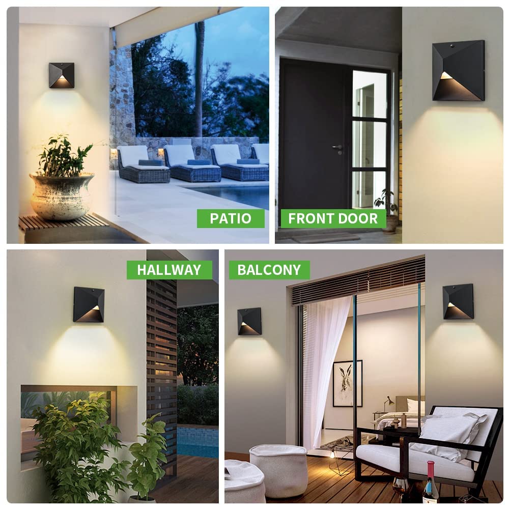 Outdoor Light Fixtures Wall Mount Dusk to Dawn, Porch Lights with 3 Lighting Mode(3000K/4000K/5000K), Waterproof