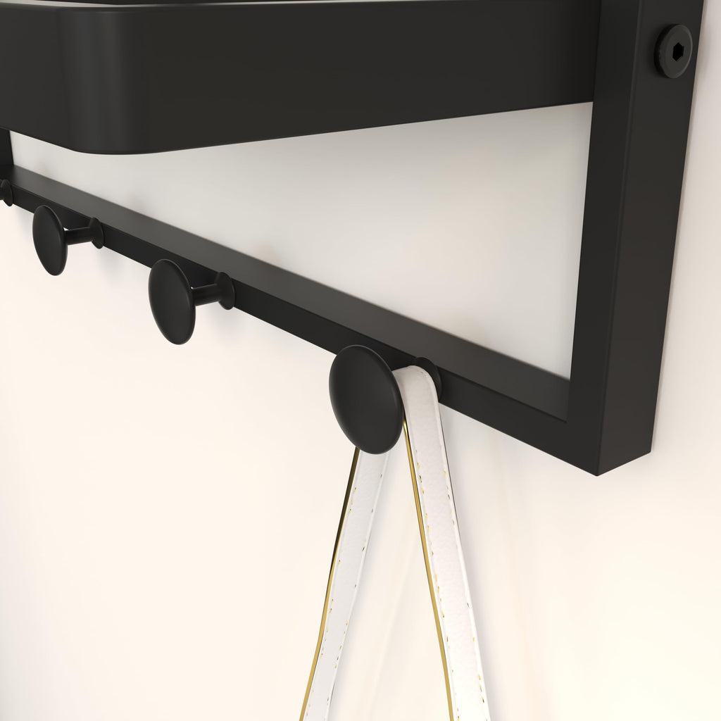 Entryway Mirror with Hooks 26 X 30 Inch Bathroom Mirror with Shelf