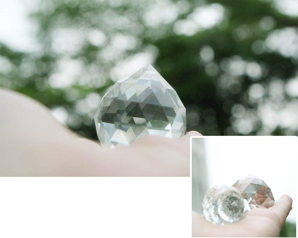 3 Pcs 20/30/40mm Crystal Ball Prism Suncatcher Chandelier Decor - Clear Crystal Ball Prism Suncatcher Set of 3 20mm