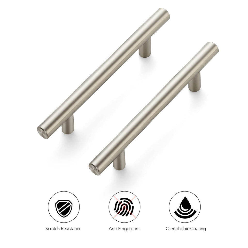 Brushed Nickel Cabinet Handles Round Drawer Pulls 6 Inch 25 Pack