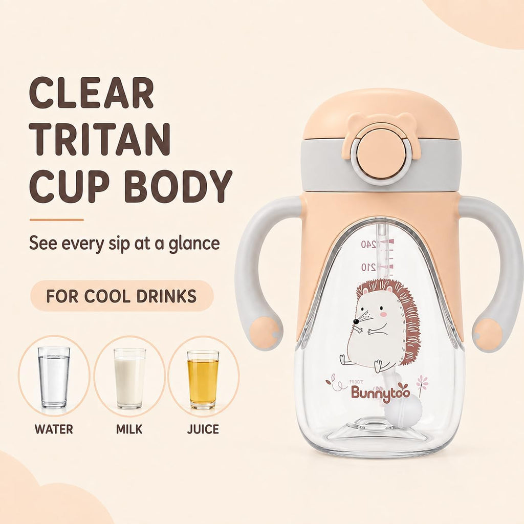 Weighted Straw Sippy Cup, 8 oz Tritan Toddler Cup with Handles