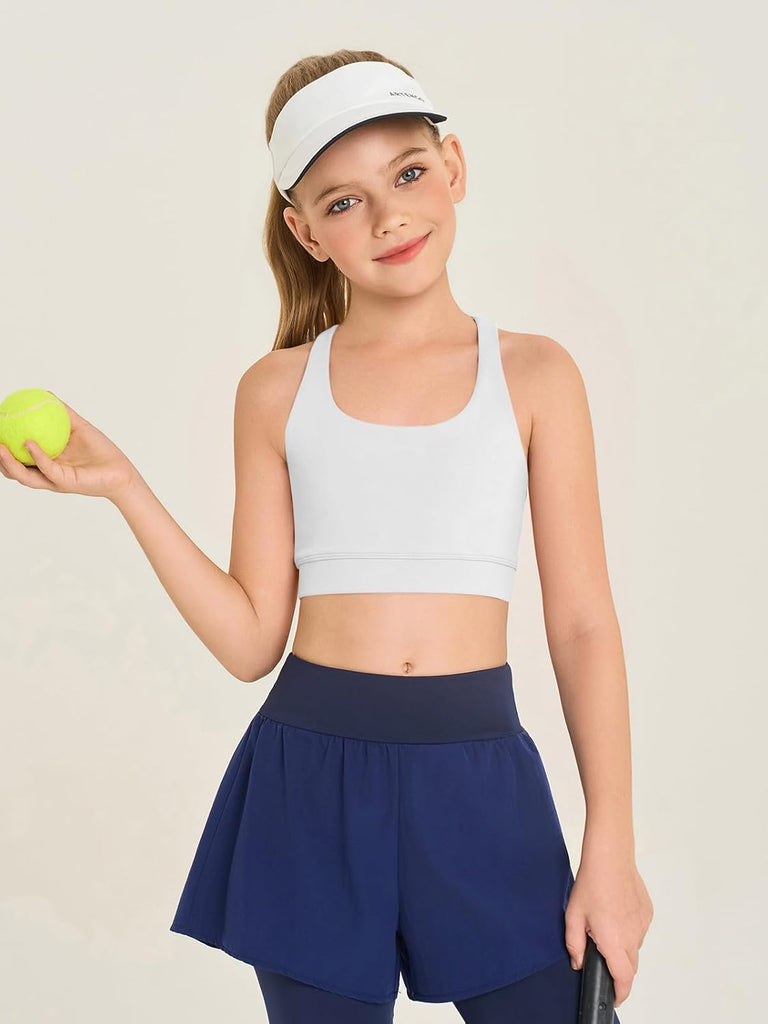 Girls Athletic Sports Bra Kids Strappy Back Training Bra