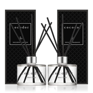 Signature Reed Diffuser Set/Black Cherry / 6.7oz /2 Pack/Home Fragrance Diffuser, Oil Scent Diffuser Shelf Decor