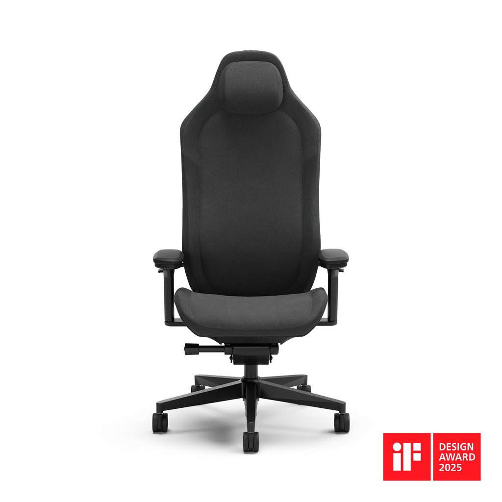 Refine Fabric Dark Gaming Chair - Ergonomic Office Desk Chair Functionality with 4D Adjustable Armrests, High-Back
