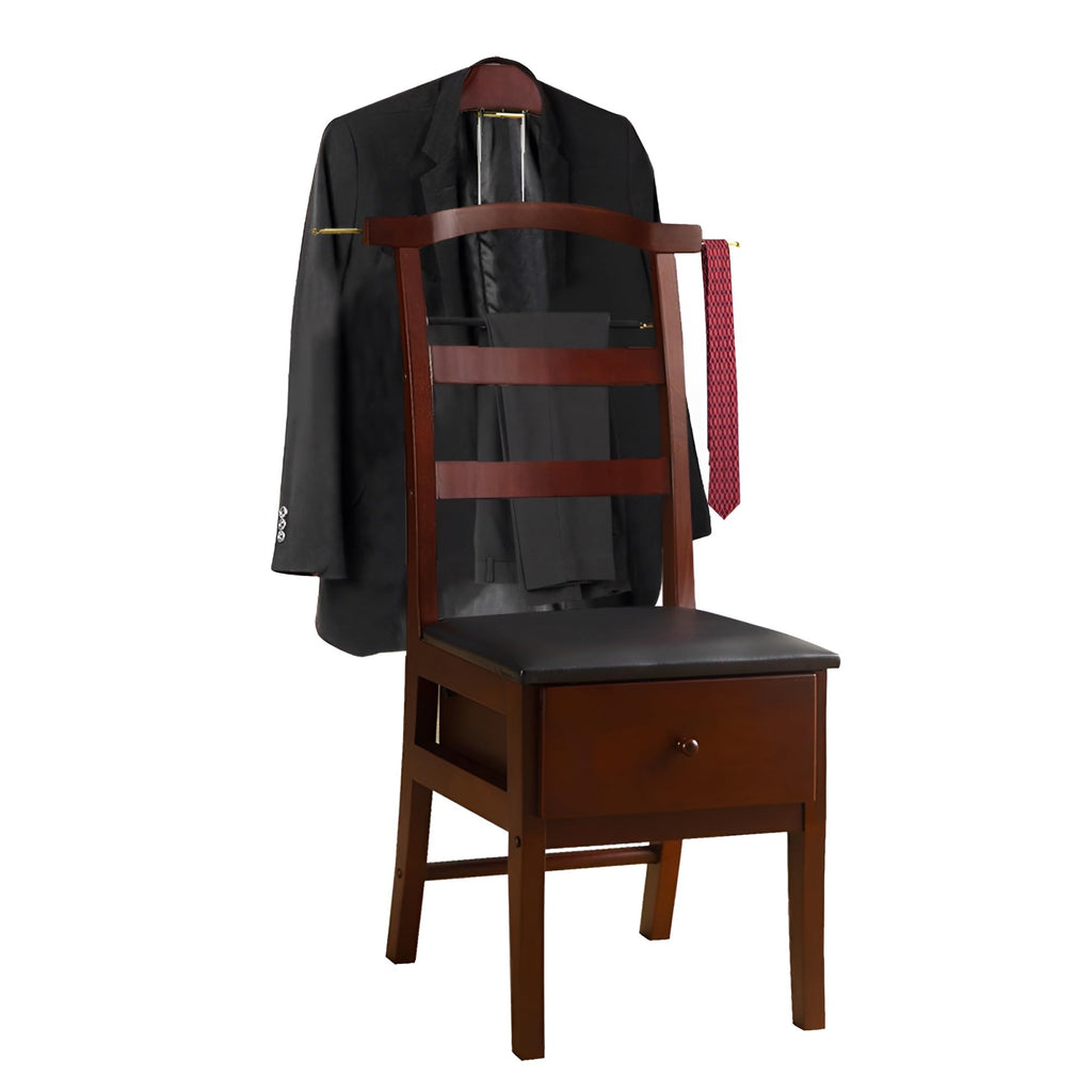 Suit Valet Stands For Men With Drawer Wooden Chair Valet Stand Freestanding Valet Stand for Women With Trouser Bar