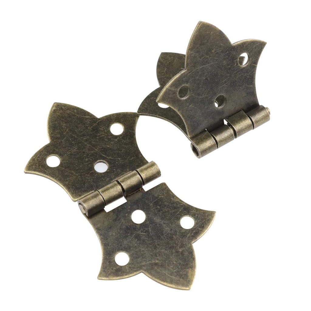 10pcs 2.24 * 1.22-inch Butterfly Hinge Antique Bronze Hinges Decorative Hinges with Mounting Screws for Cabinets