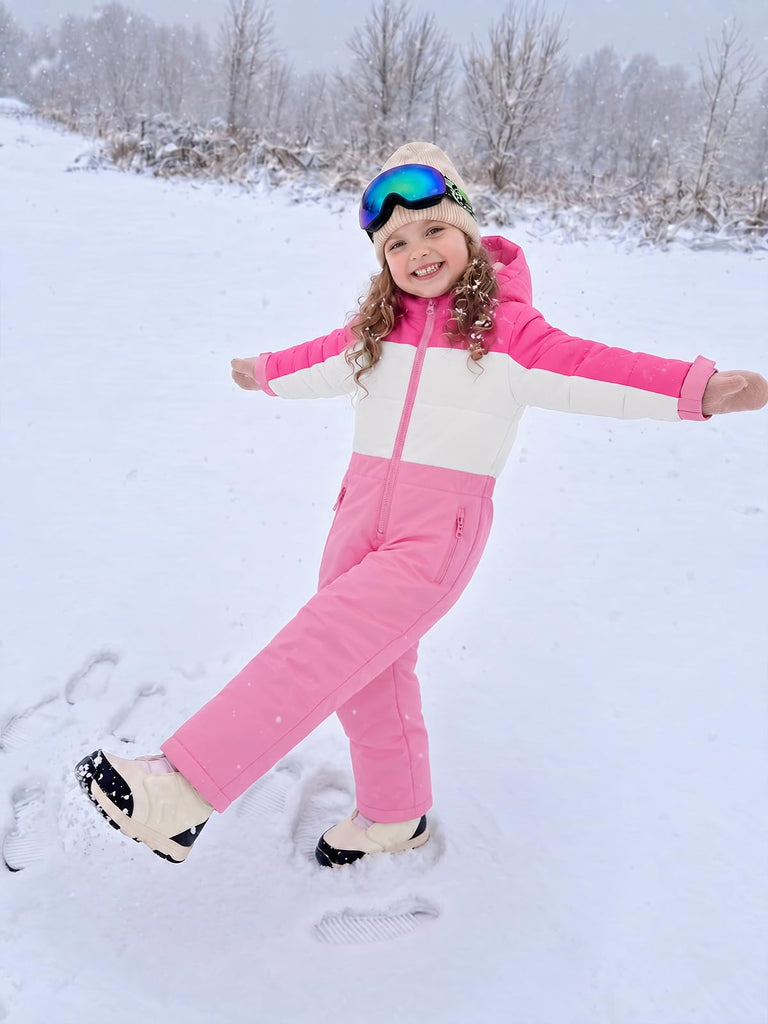 Toddler Girls Snowsuit Waterproof Insulated One Piece Coveralls