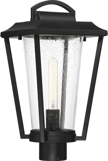 Lakeview Lighting Fixture, 1Lt Post Lantern, Aged Bronze Finish with Clear Seed Glass