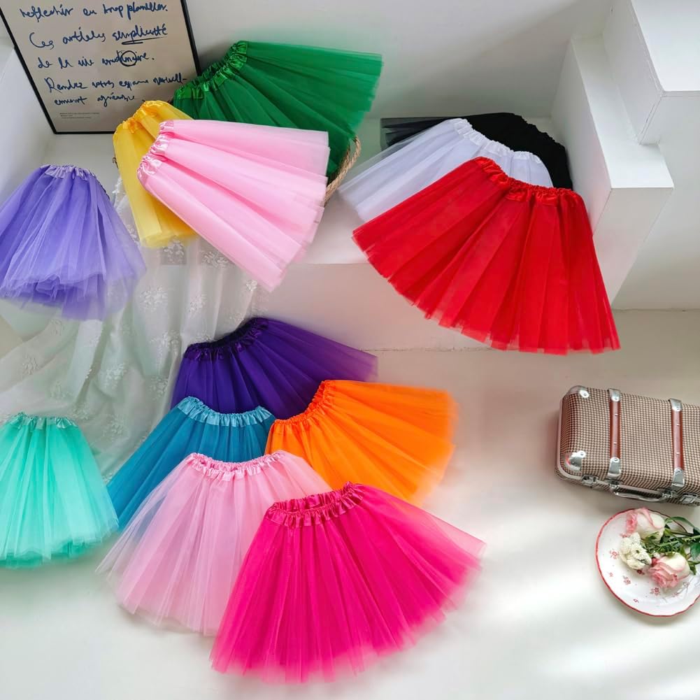 5 Pack Tutu Skirt for Ballet Dance Tutus with Hairbows