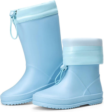 Kids Waterproof Drawstring Rain Boots