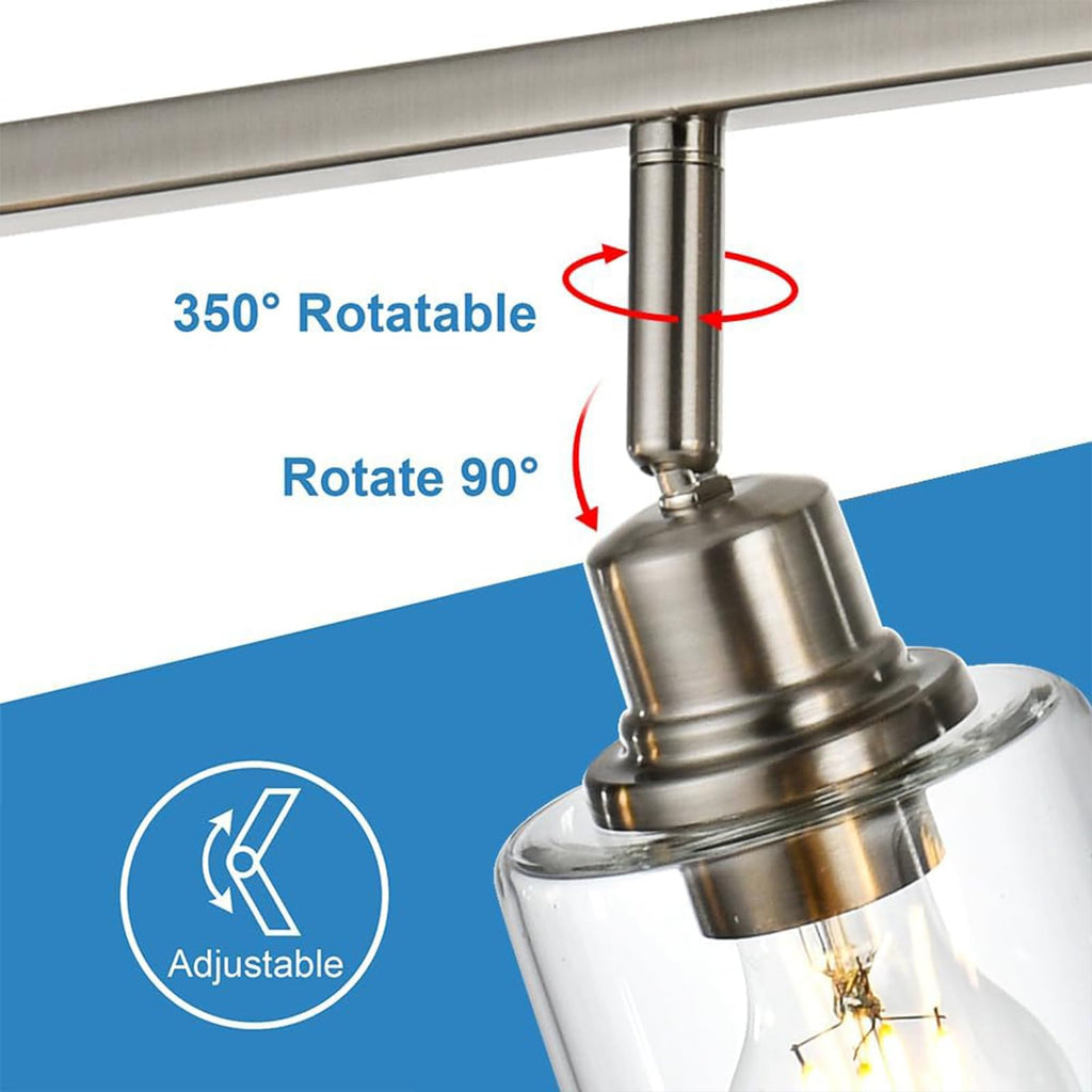 Brushed Nickel Bathroom Vanity Lighting, Modern Track Lighting Fixtures Ceiling Flush Mount Ceiling Light