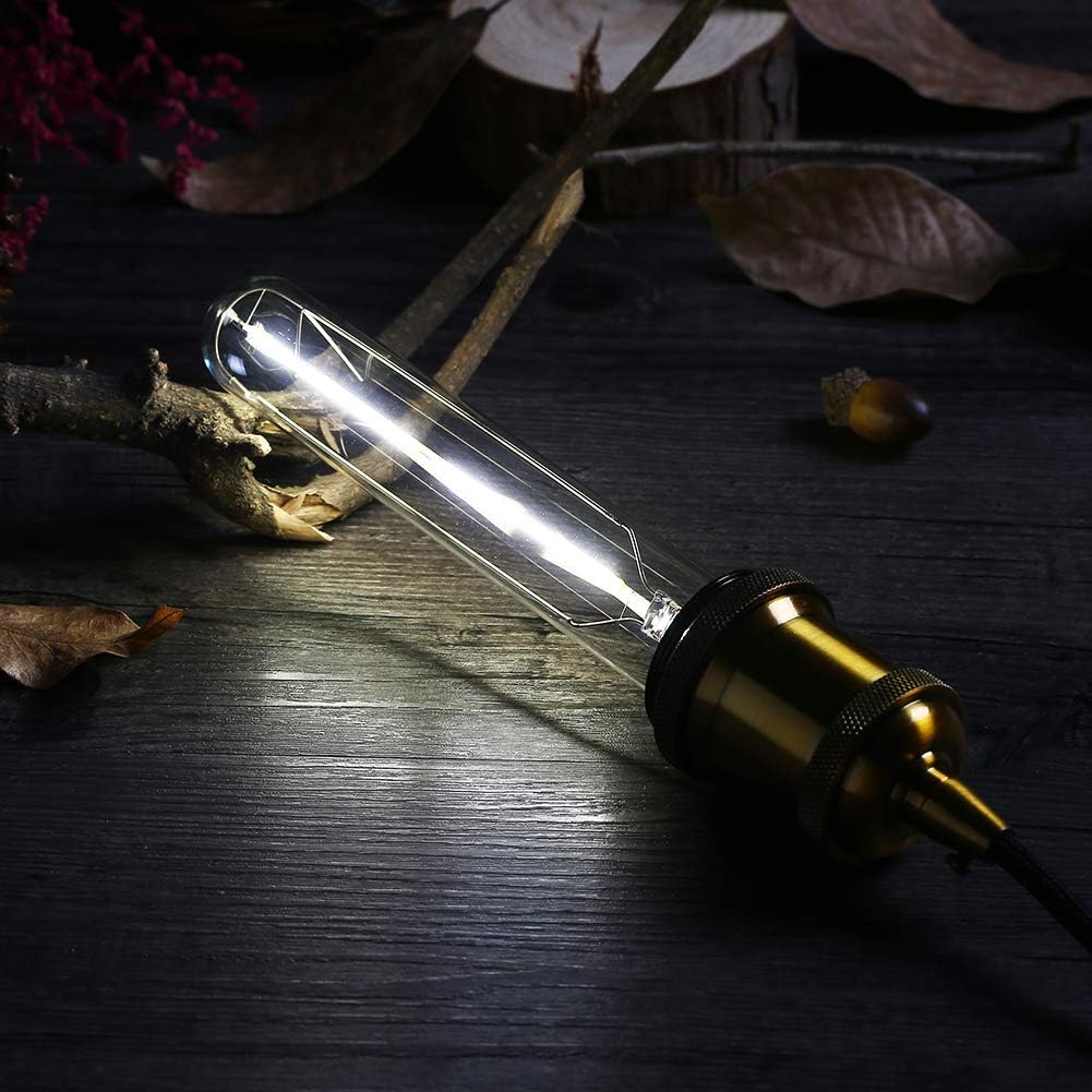 Dimmable 4W LED Tube Bulbs 4000K Daylight White, T10 Tubular Edison Style LED Filament Bulb, Vintage Light Bulbs 40